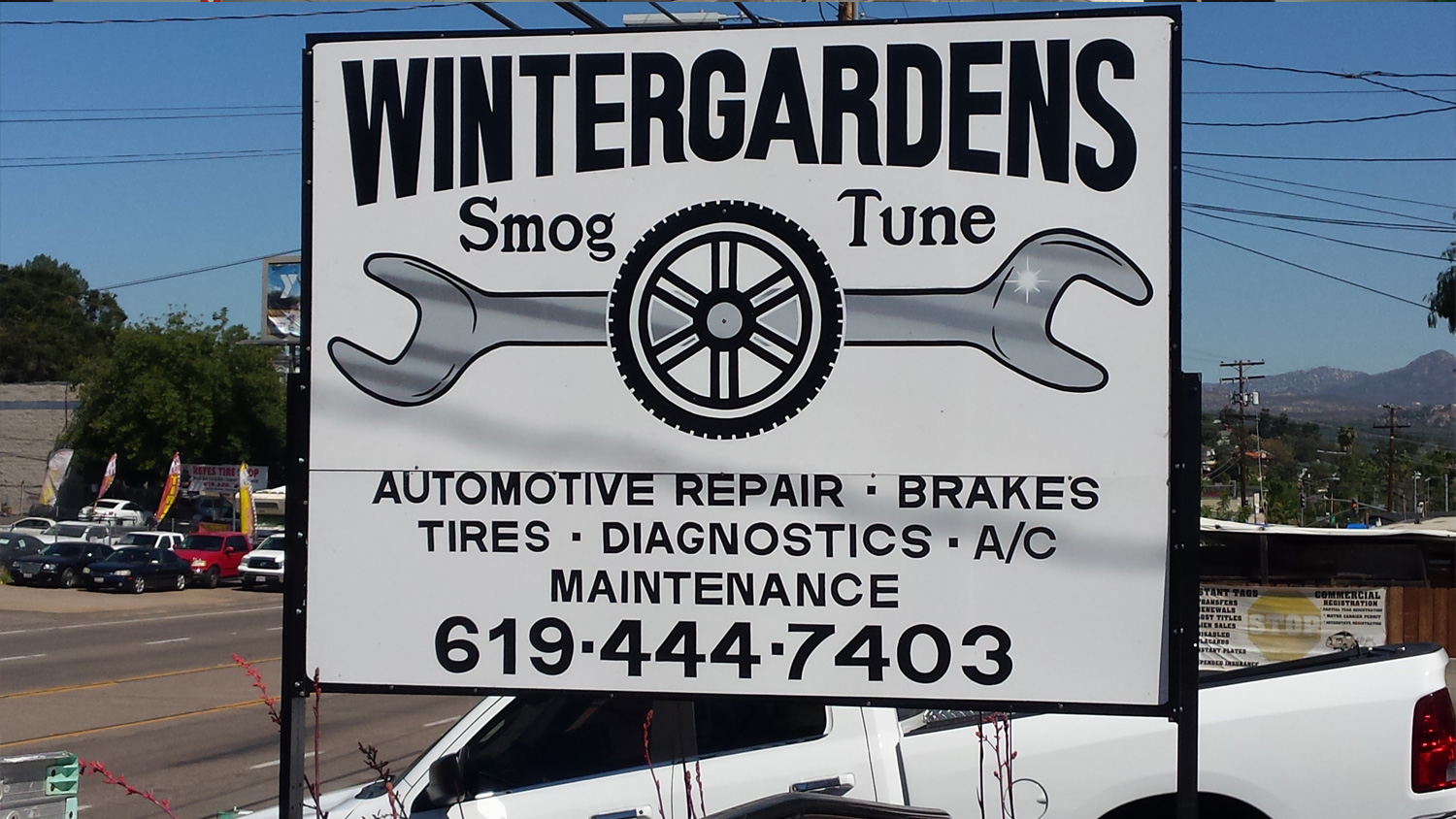 Wintergardens Smog & Tune Sign